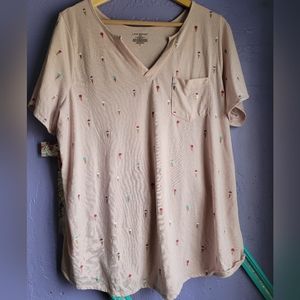 Lane Bryant Peach shirt with glitter ice cream cones